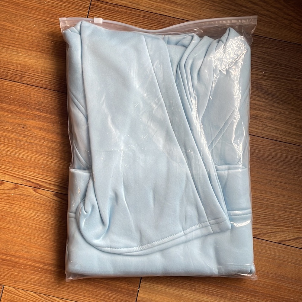 *Baby Blue* Hoodie Fleece Pullover Sweatshirts Long Sleeve Crop Tops Sweater NWT - Picture 7 of 7